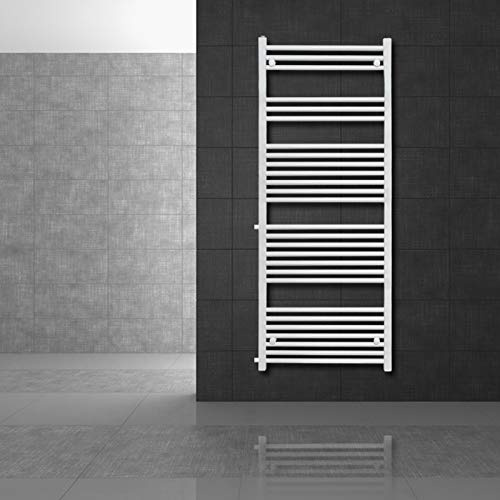 LuxeBath Radiador Toallero de Baño de Renovación 600 x 1600 mm Blanco, Diseño Recto con Conexión Lateral, Distancia entre Ejes 650mm, Calentador-Secador de Toallas de Recambio, Calefacción de Repuesto