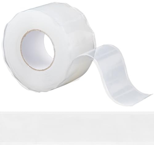 GORGECRAFT 3m X 25mm Selbstverschmelzendes Silikonband Transparent Wasserdicht Reparatur-Dichtungsband Selbstverschmelzendes Mehrzweck-Gummiband Für Notrohre Sanitär Wasser Schlauch Lecks