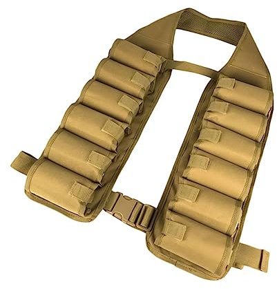 OUNONA Portable Beer Vest Can Carrier 12-can Brown Multi-Function Drink Holder Outdoor Beverage Waist Bag for Men