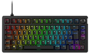 HyperX Alloy Rise 75 – Hot-Swappable Mechanische Gaming-Tastatur, RGB, PC, Umgebungslichtsensor, Dichtung montiert, lineare Schalter, UK Layout QWERTY, Schwarz