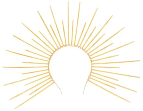 Luwecf Halloween Halo Sonne Stirnband Haarband Kopfbedeckung Requisite Haarreifen Haarband für Partybedarf Bühnenshow Karneval Kostüm, Gold