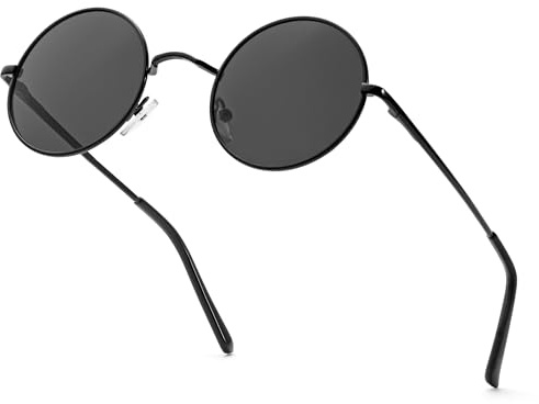 HENGOSEN Sonnenbrille Herren Rund Sunglasses-Men: Polarisiert Runde Sonnenbrille Retro Metallrahmen Sonnenbrille Herren Damen