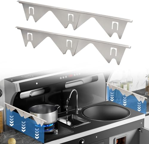 2Pack Retractable Stove Gap Fillers, Stove Gap Covers Stainless Steel, Range Trim Kit,Stove Side Covers for Oven,Stovetop and Kitchen(Silver)