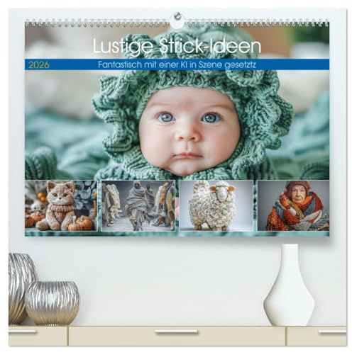 Lustige Strick-Ideen (hochwertiger Premium Wandkalender 2026 DIN A2 quer), Kunstdruck in Hochglanz: Entdecke die humorvolle Welt des Strickens mit ... ist alles dabei. (CALVENDO Hobbys)