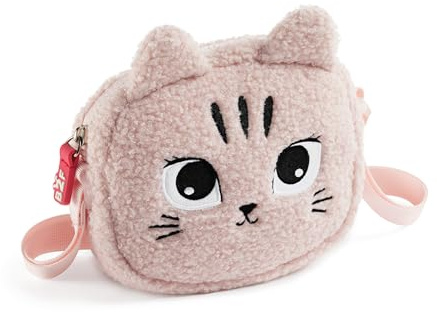 Back2Fun - Bolsito infantil, Correa ajustable, Material tacto suave con efecto borreguito, Bolso Bandolera 175 x 160 x 35 mm, Diseño cómodo, divertido y encantador para el uso diario