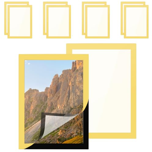 CHUENHEI 10 stycken diamantmålningsram 30 x 40 cm guld, magnetisk ram självhäftande, magnetisk diamantmålning fotoram självhäftande för väggdekoration