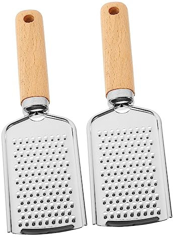 Rallador de Queso de Acero Inoxidable Mango de Madera 2 Piezas
