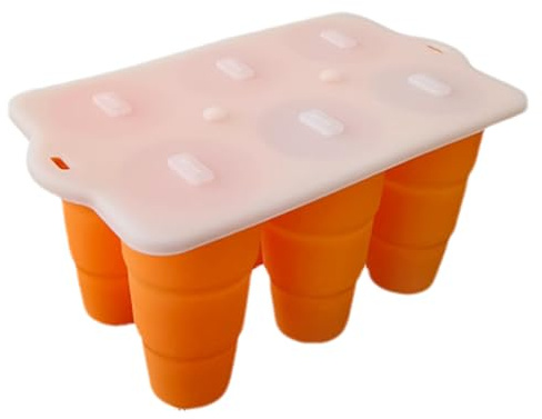 Moldes para helado, moldes de silicona reutilizables de 6 cavidades, herramientas especiales para alimentos, postres, beber, yogur, crema, pastel, verano