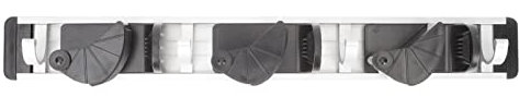 Gatuida Soporte para Escobas y Trapeadores sin Perforaciones, Colgador de Pared de Aluminio Espacial Negro, Organizador Multifunción para Hogar, Cocina y Jardín, Diseño de 4 Ganchos