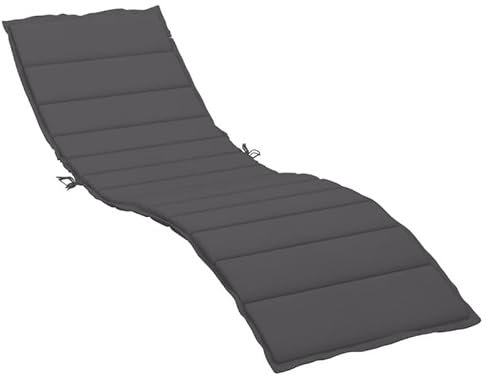 Eleganz Cuscino per lettino prendisole, antracite, 200 x 60 x 3 cm, tessuto Oxford, impermeabile e resistente ai raggi UV, comoda imbottitura per sedie a sdraio, ideale per giardino, piscina e