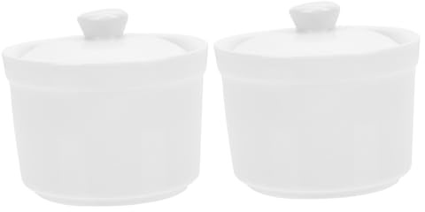 TOGEVAL 2piezas Cuencos Para Guisar Con Tapa Cuenco De Cerámica Para Sopa Olla Para Huevos Al Vapor Con Tapa Utensilios De Cocina Para Uso Restaurantes