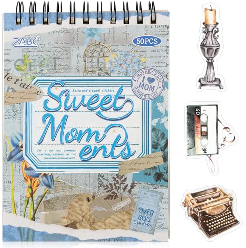 Uideyvi Sweet Series Sticker Scrapbooking forniture per Junk Journal, 25 fogli adesivi Washi e 25 fogli adesivi PET (TZ-010-004)