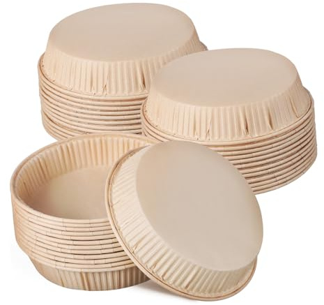 IMIKEYA 100 piezas Moldes Pequeños para Tartaletas Redondas Antiadherentes y Resistentes al Calor Moldes para Hornear Mini Tartas Aptos para Horno y Microondas Uso Profesional y Doméstico