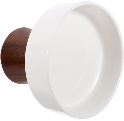 TOGEVAL Vassoio da Dessert in Ceramica e Legno con Base Alta Supporto Torta Piccolo per Feste Tavolo Dolci e Esposizione Elegante per Dolci e Caramelle