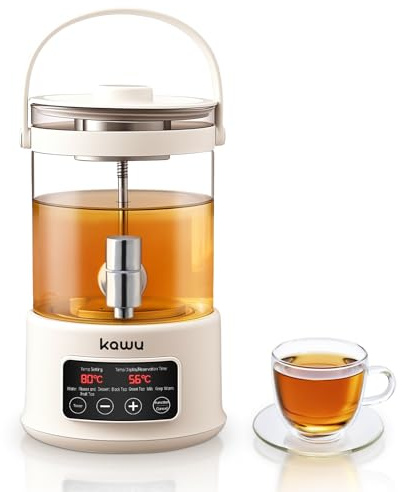 Kawu 2.5L Electric Kettle & Tea Maker with Steam Infuser, 7-in-1 Glass Water Boiler and Warmer, Variable Temperature Control Hot Water Dispenser, 24H Keep Warm for Tea, Office