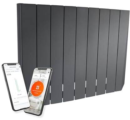 Masterplug Smart Oil-Filled Radiator, Electric Heater, Energy Saving, Wi-Fi App Control, LCD Display, Timer, Child Lock, Wall-Mounted, SmartEnergy Comfort, Grey, 1500W, OILW150G8UK