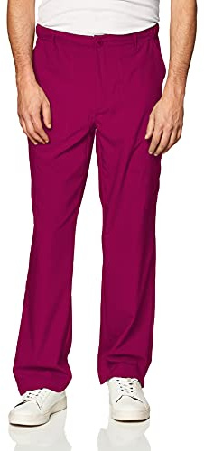 WonderWink Men's Flat Front Cargo Pant Pantaloni del Camice Medico, Vino, S Alto Uomo