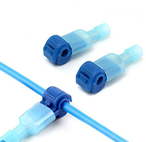 100PCS/(50 Pairs) Blue T Tap Electrical Connectors – Quick Wire Insulated Wire Connectors and Male Spade Connector Set