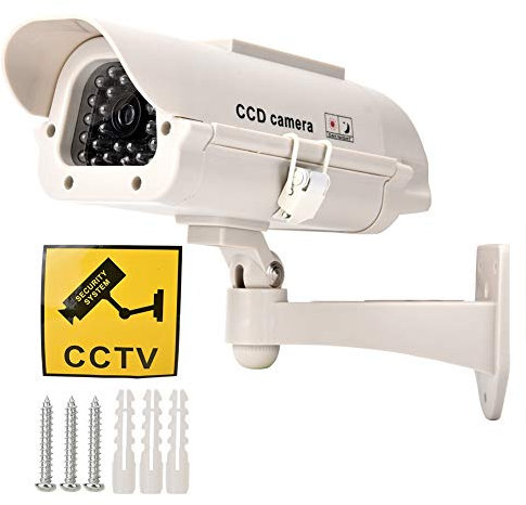 Cámara de Seguridad CCTV Falsa con luz LED, Monitor Impermeable de cámara de vigilancia simulada de energía Solar