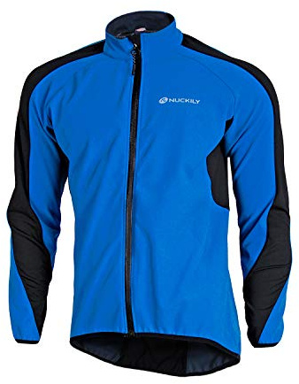 NUCKILY Herren Radsport Jacken Langarm Radsportanzüge Radtrikot Radfahren Kleidung Langärmeliges Fahrradtrikot mit Thermofleecefutterfür Herbst/Winter Mit 3 Taschen
