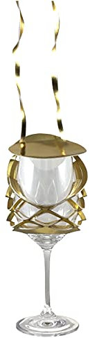 VINSTRIP® Cristal dorado – Soporte para copas de vino para colgar con tapa protectora – práctico soporte de red para festivales, JGA, fiestas de pie, caminatas de vino, excursiones de cumpleaños, etc.