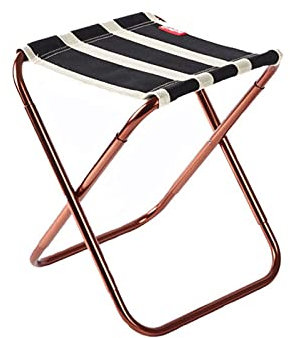 ASDFGHJK KANGYEBAIHUODIAN Klapphocker Aluminiumlegierungsstuhl Ultraleichter tragbarer Kleiner Sitz im Freien Angeln Camping Picknick mit Tasche (Color : Black)