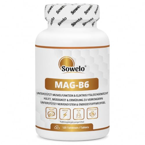 Magnesium 375 mg + Vitamin B6 – Hochdosiert – 120 Tabletten Ohne Zusätze
