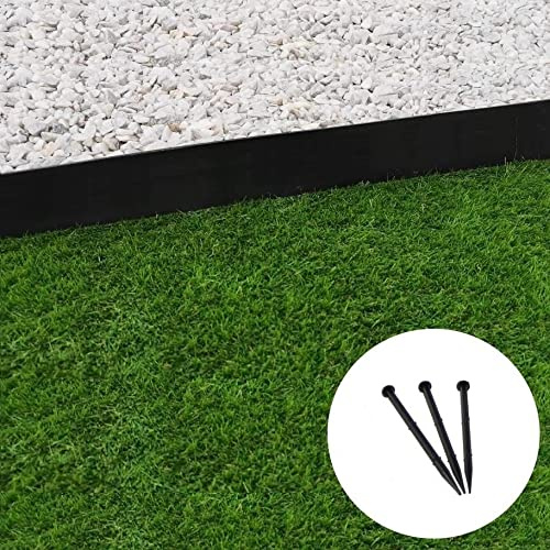 GT Garden Bordure de Jardin Droite Noire - 7,8 cm x 10 mètres avec 50 piquets d'ancrage