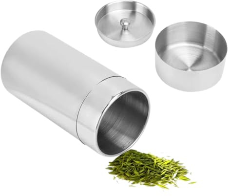 Tomotato Metall Teedosen, Edelstahl Tee Aufbewahrungsdose mit Luftdichten Doppeldeckeln, 550ml, für Kaffeebohnen, Kaffepulver, Eiweißpulver, Kakao, Zucker, Kräuter und Gewürzen