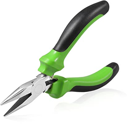 SPEEDWOX Mini Long Nose Pliers 5 Inches, Jewelry Beading Tool with Non-Serrated Jaws for Jewelry Making, Bending Wire and Small Object Gripping
