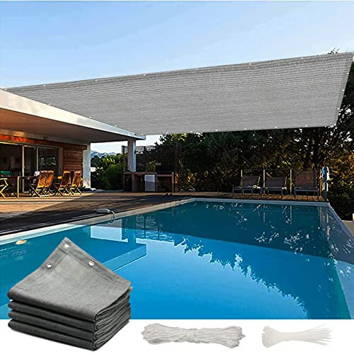 Red de Sombra al Aire Libre 3 x 3.8 m Toldos Velas, Toldo Parasol, Arena Toldos Exterior HDPE 220 g/m² Protección UV para Balcón Plantas Invernadero, Gris