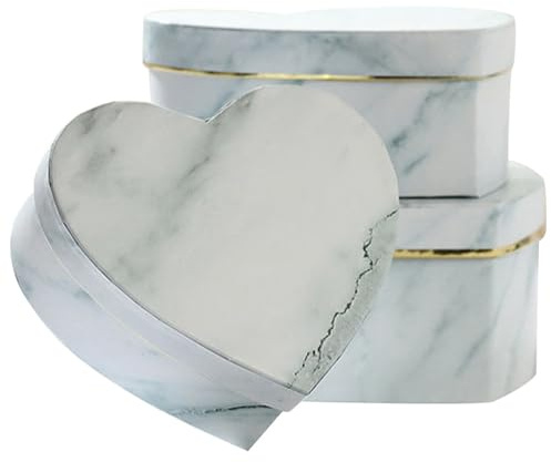 COLLBATH 3 Stücke Herzförmige Blumenbox für Heiratsantrag Hochzeit Geburtstag Geschenkbox für Blumenarrangements Pappkarton Rot mit Deckel