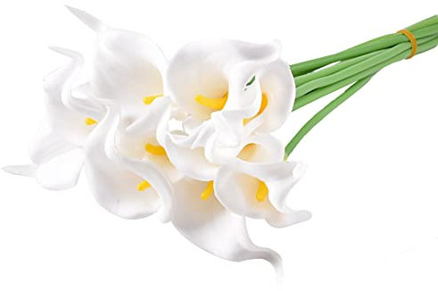 20 Stück Künstliche Calla Lily, 34cm Realistische PU Calla Lilies Blumensträuße weichem Langer Stiel Lebensechte Calla Blume Künstlich wie Echt DIY Blumengestecke für Hochzeit Brauthochzeit Deko