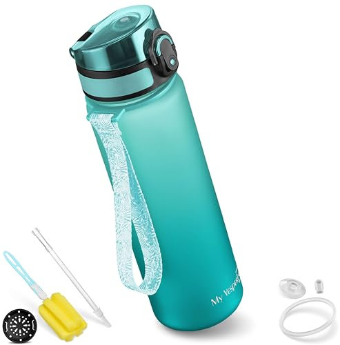My Vesperbox® Trinkflasche Kinder [750ML] - Wasserflasche Kohlensäure Geeignet & Auslaufsicher - Water Bottle Kids - für Schule & Sport - Kinderflasche für Mädchen & Jungen - inkl. Ersatzdichtung