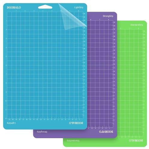 DOOHALO Schneidematte für Cricut Joy Xtra, 3er-Pack, Ersatz-Sortiment, Standardgriff, leichter Griff, starker Griff, selbstklebende Schnittmatten