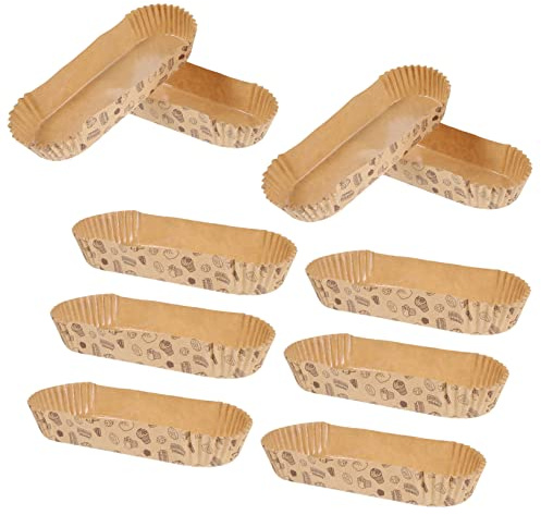 BESTonZON 100 Pezzi Pirottini in Foglio Per Cupcake Pirottini Decorativi Per Torte Vassoi Ovali Per Dolci Usa e Getta Per Feste Antiaderenti Per Muffin Accessori Da Forno Per Pasticcerie Per