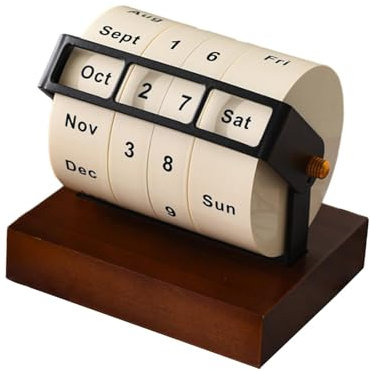 Sharplace Tischkalender, r Kalender, Foto-Requisiten, Drehkalender aus Holz für Arbeitsplatte, Wohnzimmer, Küche, Klassenzimmer