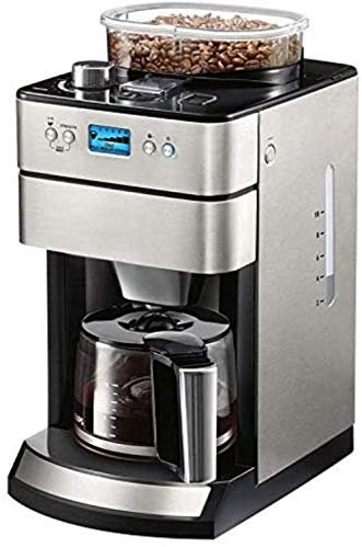 Generic Automatic Fresh Ground Coffee Machine 1.2L Dual-Use Beans/Powder Anti-Drip-System Led Display Stainless Steel Silver For Home Office