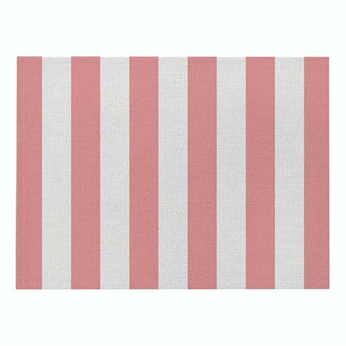 Manteles Individuales Rayas Blancas Rosadas Salvamanteles Individuales Lavable Mantel Individual Resistente Calor Individuales Mesa Engrosar Salvamanteles Bajoplatos 30x45cm 4 Pcs