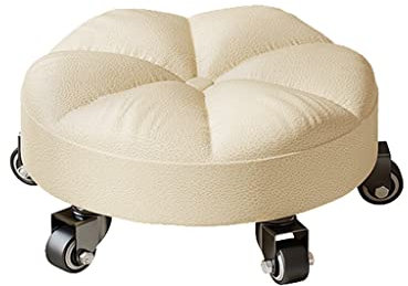 CCKUHN Fußhocker, niedriger Hocker mit Flaschenzug, Nähhocker für den Haushalt, Kleiner Hocker mit Universalrollen (Argento Talla nica) (Argento Talla nica)