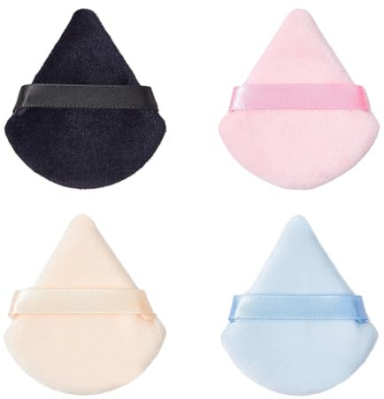 LAKJUOZ 4 Stück Gesicht Schwämmchen Powder Puff Waschbar Wiederverwendbar Makeup Sponge Nass Trocken Make Up Werkzeug Für Loses Puder Oder Foundation Rouge