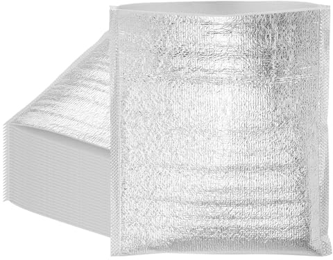 sourcing map Reusable Thermal Insulation Bags,11.8x9.8 Inch Thermal Box Liners Insulation Aluminum Foil Pearl Cotton Bag for Books,Food,Cosmetics, Pack of 25