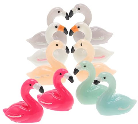 BESPORTBLE 10 Stück Kleiner Flamingo Dekofiguren Aus Kunststoff Und Harz Bunte Winzige Tierfiguren Für Mikrolandschaft Garten Und Wohnzimmerschmuck