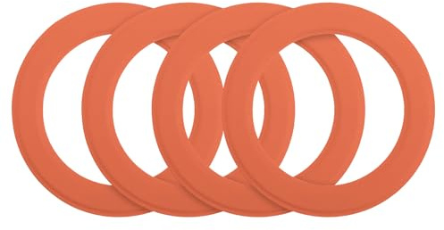 sourcing map Magnetic Sticker Ring, 4Pcs Universal Magnetic Adapter Ring Leather Magnet Wireless Charging Conversion Kit for Mobile Phone Case Wireless Charger (Orange)