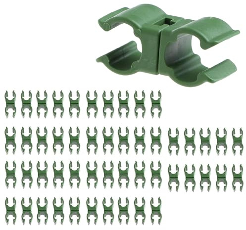 50 piezas de conector de caña para enrejado de plantas, clip de fijación de hebilla cruzada universal de 11 mm, abrazaderas de enrejado de plástico para jardín, huerto, jaula de tomate
