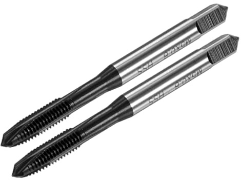 M METERXITY 2-Pack M5x0.8mm Metric Thread Tap, HSS TiCN-Coated Straight Flute Right Hand Thread Screw Tapping Tool for Drilling/Milling Machines/CNC Machine Tools