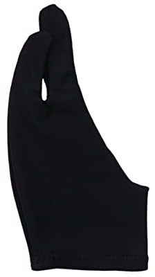 FIXOSHEE Artist Two Finger Glove Curved Drawing Sketch Glove Black m Anti-fouling for Painting and Drawing