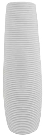 predolo Vaso da terra alto, decorazione per la casa con rami e fiori secchi, vaso decorativo per matrimoni, angolo soggiorno, sala da pranzo, Bianco