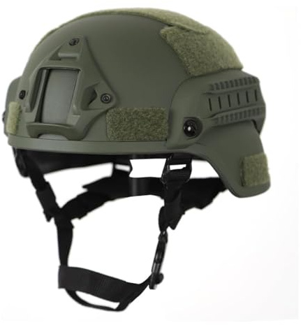 MICH NIJ IIIA Protective UHMW-PE Tactical Helmet for Mens– Lightweight Military Green Headgear with Wendy-Style OCC-DIAL Suspension, Adjustable Fit for Head Circumference 55-62cm