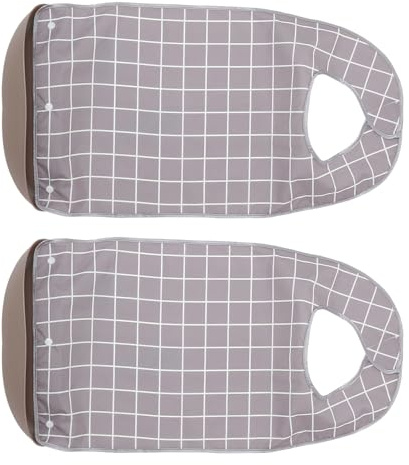DEARMAMY 2pièces Bavoirs Lavables Pour Adultes Seniors Protège-vêtements Imperméable Avec Récupérateur De Miettes Amovible Pour Repas